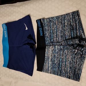 2 pairs of Nike Pro Shorts Size L
